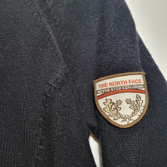 The North Face Sweater Women Medium Ladies Black Sweatshirt Pullover Cotton Knit - Picture 5 of 9